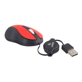 Mini mouse USB 800 DPI con cable retráctil