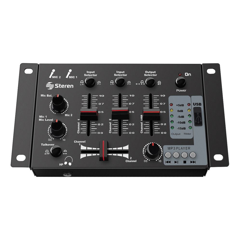Mezcladora de 3 canales con lector USB Mezcladora de 3 canales con lector USB