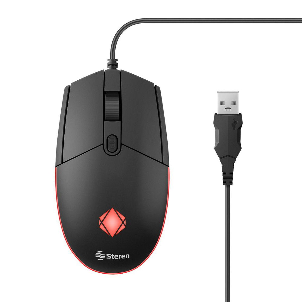 Mouse USB 800 / 1200 / 1600 DPI con luz LED RGB multicolor Mouse USB 800 / 1200 / 1600 DPI con luz LED RGB multicolor