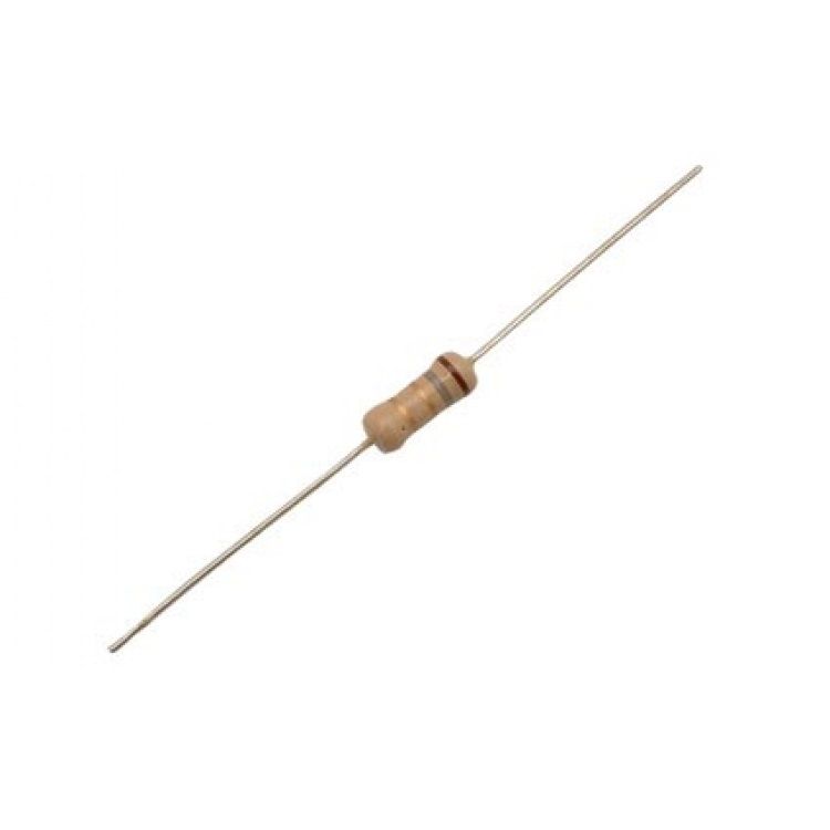 Resistencia de carbón, de 1/2 Watt, al 5% de tolerancia, de 2.7 kOhms Resistencia de carbón, de 1/2 Watt, al 5% de tolerancia, de 2.7 kOhms