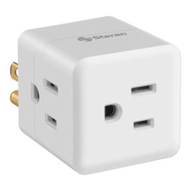 Clavija adaptadora de 3 contactos, en forma de cubo Clavija adaptadora de 3 contactos, en forma de cubo