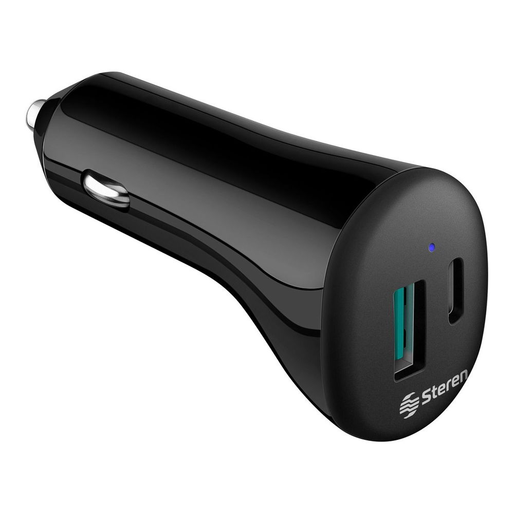 Cargador USB y USB C de 36 W con Turbo Charge QC y Power Delivery, para auto Cargador USB y USB C de 36 W con Turbo Charge QC y Power Delivery, para auto