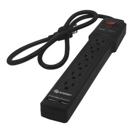 Multicontacto de 6 salidas verticales y doble cargador USB
