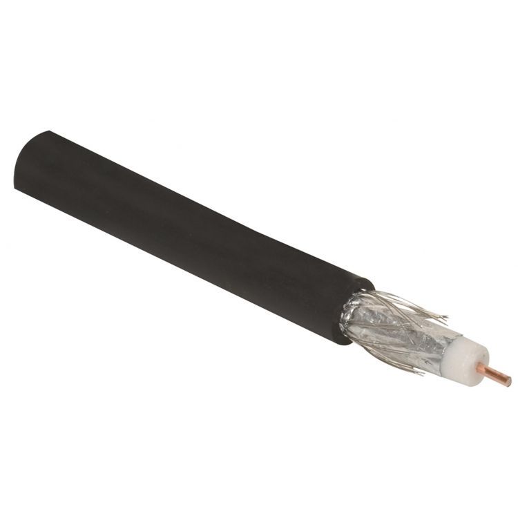 Cable coaxial RG6 con alambre central de acero cobrizado Cable coaxial RG6 con alambre central de acero cobrizado
