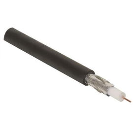 Cable coaxial RG59, 30% malla de aluminio sin estañar, negro Cable coaxial RG59, 30% malla de aluminio sin estañar, negro