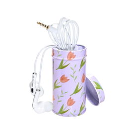 Audífonos manos libres con estuche metálico, para dama Audífonos manos libres con estuche metálico, para dama