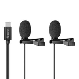 Micrófono doble de solapa con plug USB C