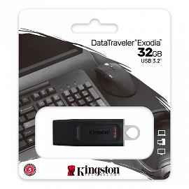 Memoria USB Kingston DataTraveler Exodia, 32GB, USB A, Negro 