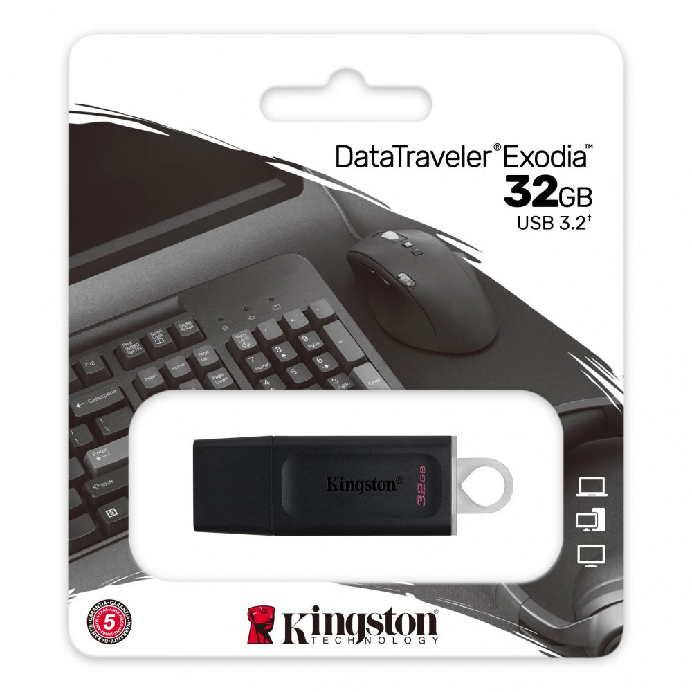 Memoria USB Kingston DataTraveler Exodia, 32GB, USB A, Negro Memoria USB Kingston DataTraveler Exodia, 32GB, USB A, Negro
