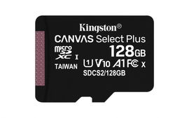 Memoria Flash Kingston Canvas Select Plus, 128GB MicroSDXC UHS-I Clase 10, con Adaptador Memoria Flash Kingston Canvas Select Plus, 128GB MicroSDXC UHS-I Clase 10, con Adaptador