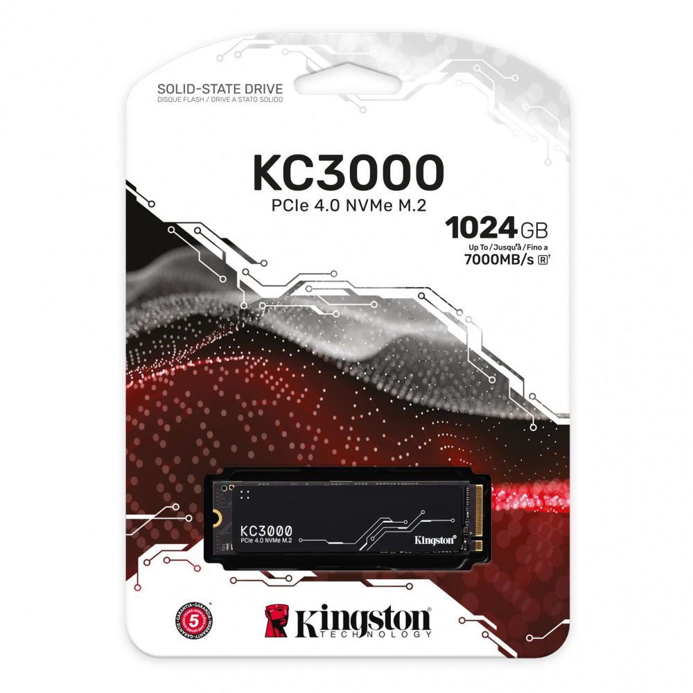 Kingston KC3000 - Unidad en estado sólido - 1024 GB - interno - M.2 2280 - PCI Express 4.0 (NVMe)