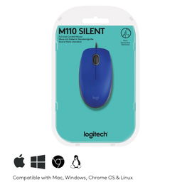 Logitech M110 Mouse Silencioso Alambrico USB, Ambidiestro Logitech M110 Mouse Silencioso Alambrico USB, Ambidiestro