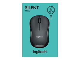 Logitech M220 Silent - Ratón - óptico - 3 botones - inalámbrico - 2.4 GHz - receptor inalámbrico USB - grafito