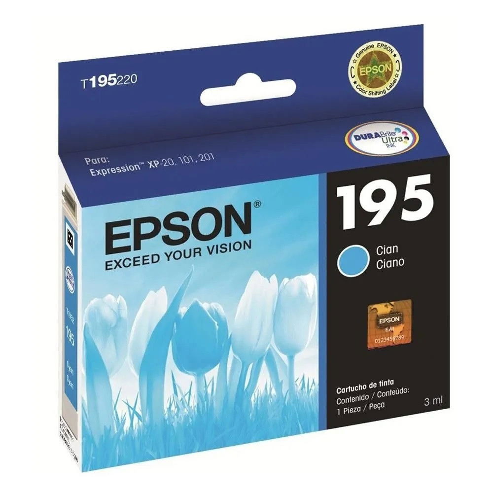Cartucho De Tinta Para Expression XP-101, XP-201, XP-211 - Epson T195 - Cyan - Original