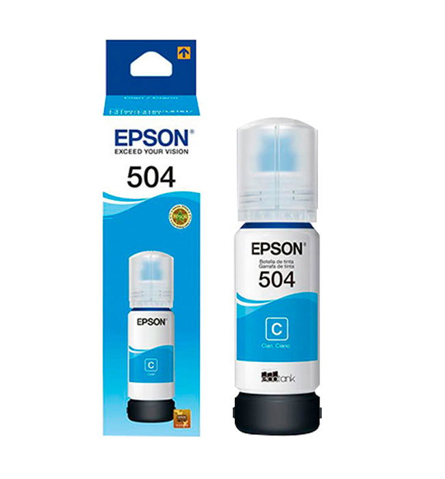  Botella de Tinta Cyan Epson T504 Tinta