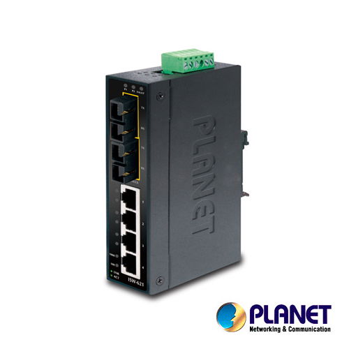 SWITCH INDUSTRIAL ADMINISTRABLE / PLANET ISW-621 / 4 PUERTOS RJ45 CON VELOCIDADES DE 10/100 Mbps / 2 PUERTOS FX 100/1000 Mbps / 0,89 Mpps/ 12 ~ 48V CC / 12W DE CONSUMO / MONTAJE EN PARED / RECINTO DE METAL SWITCH INDUSTRIAL ADMINISTRABLE / PLANET ISW-621 / 4 PUERTOS RJ45 CON VELOCIDADES DE 10/100 Mbps / 2 PUERTOS FX 100/1000 Mbps / 0,89 Mpps/ 12 ~ 48V CC / 12W DE CONSUMO / MONTAJE EN PARED / RECINTO DE METAL