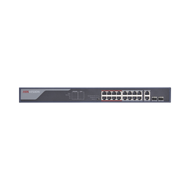 Switch PoE 250 Metros LARGA DISTANCIA / 16 puertos 802.3 af/at (30 W) 10/100 Mbps + 2 puertos Gigabit + 2 puertos SFP