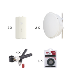 Enlace completo de 2 radios FORCE400C con antenas TXP-4965-30PB2-KIT (30 dBi), rango de frecuencia extendida (4.9 a 6.2 GHz)