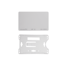 Kit de  Tag UHF tipo Tarjeta para lectoras de largo alcance 900 MHZ / EPC GEN 2 / ISO 18000 6C / No imprimible / Incluye porta tarjeta