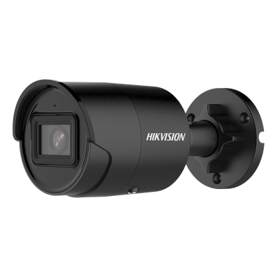 Bala IP 4 Megapixel / Color Negro / Lente 2.8 mm / 40 mts IR EXIR / Exterior IP67 / WDR 120 dB / PoE / Micrófono Integrado / Videoanaliticos (Filtro de Falsas Alarmas) / Ultra Baja Iluminación