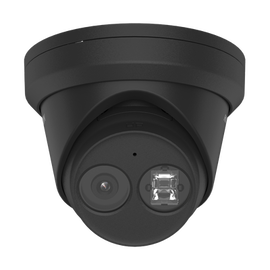 Turret IP 4 Megapixel / Color Negro / Lente 2.8 mm / 30 mts IR EXIR / Exterior IP67 / WDR 120 dB / PoE / Videoanaliticos (Filtro de Falsas Alarmas)  / Micrófono Integrado / Ultra Baja Iluminación