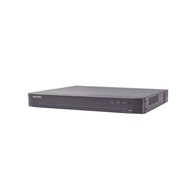 (ACUSENSE / Evita Falsas Alarmas) DVR 4K / 16 Canales TURBOHD + 16 Canales IP /  2 Bahía de Disco Duro / Audio por Coaxitron / Salida de Vídeo en 4K / Entrada Salida de Alarma