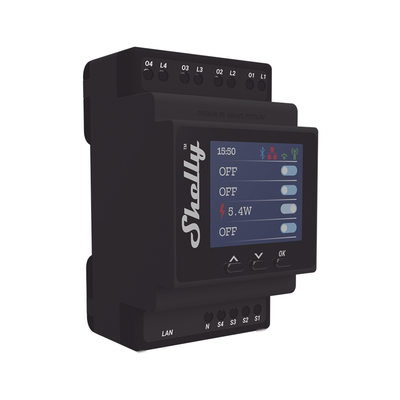 Relevador inalámbrico inteligente 4 canales, 16A por canal, 110-230 V, compatible con asistente de voz Alexa, Google Home