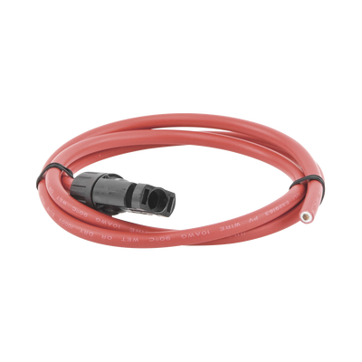Cable Fotovoltaico, 1 m, Rojo, Calibre 10 AWG con Terminal MC4-M en Ambos Extremos