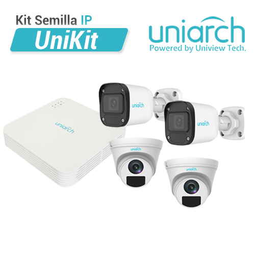 KIT UNIKIT SEMILLA UNIARCH INCLUYE 1 NVR-104LS-P4, 1 IPC-B112-PF28, 1 ...