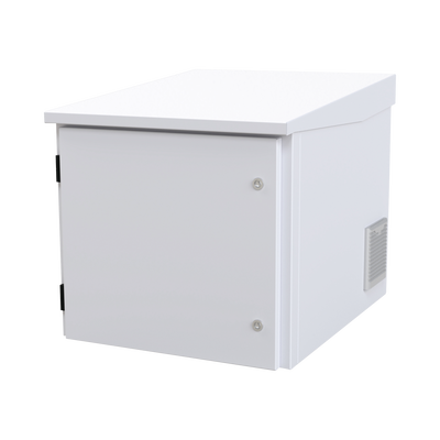 Gabinete PROFUNDO hasta 705 mm  de profundidad, de Exterior de 9UR con Ventiladores y Termostato (Montaje a poste o torre se vende por separado).
