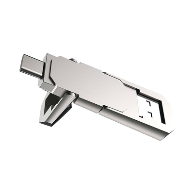Memoria USB Dual de 128GB / USB-C y USB-A / Transferencia de Alta Velocidad / Metálica / Compatible con Dispositivos Móviles, Windows, Mac y Linux