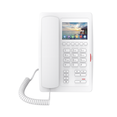 Teléfono IP WiFi para Hotelería, profesional de gama alta con pantalla LCD de 3.5 pulgadas a color, 6 teclas programables para servicio rápido (Hotline) PoE