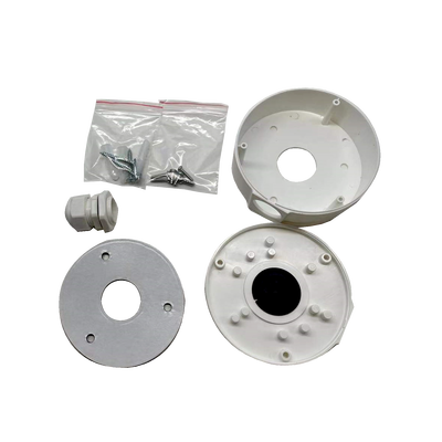 Caja de Conexiones de Plástico ABS para Domos y Balas. Tamaño: 100 mm de Diámetro x 43.2 mm de altura.