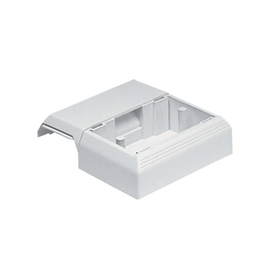 Caja Superficial Con Bisagras de Instalación a Presión, Para Canaletas T45, Material PVC Rígido, Color Blanco Mate