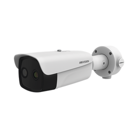 Bala IP Dual / Térmica 15 mm (384 X 288 ) / Óptico 6 mm (4 Megapixel) / 50 mts IR / IP66 / PoE / Termométrica / Detección de Temperatura