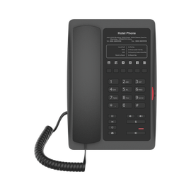 Teléfono IP para Hotelería, profesional con 6 teclas programables para servicio rápido (Hotline), plantilla personalizable con PoE