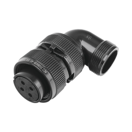 Conector Plug en Ángulo Recto de 4 Contactos Hembra Soldables para Radio de Locomotora.