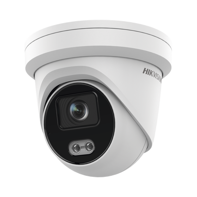 Turret IP 4 Megapixel / Imagen a color 24/7 / Lente 4 mm / Luz Blanca 40 mts / Exterior IP67 / Micrófono Integrado / WDR 120 dB / Audio y Alarma