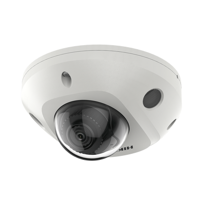 Mini Domo IP 5 Megapixel / Lente 2.8 mm / 15 mts IR EXIR / Micrófono Integrado / Exterior IP67 / IK08 / PoE / Audio y Alarmas / Evita Falsas Alarmas / ACUSENSE