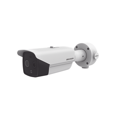 Bala IP Dual / Térmica 6.2 mm (160 x 120) / Óptico 8 mm (4 Megapixel) / 40 mts IR / Micro SD 32 GB Incluida / Exterior IP67 / PoE / Termométrica / Detección de Temperatura / Sirena y Luz Intermitente Integrada