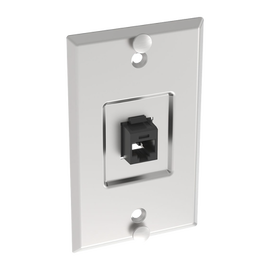 Placa de Pared Telefónica, Salida de 1 Puerto Keystone, Con Jack Cat6 Estilo 110 de Impacto, de Acero Inoxidable