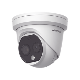 Turret IP Dual / Térmica 1.8 mm (160 x 120) / Óptico 2 mm (4 Megapixel) / 15 mts IR / Micro SD 32 GB Incluida / Exterior IP67 / PoE / Termométrica / Detección de Temperatura / Sirena y Luz Intermitente Integrada