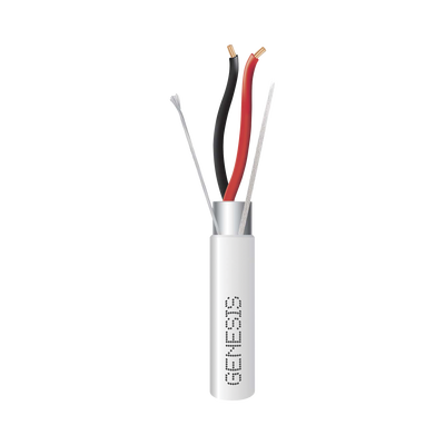 Bobina de 152 Metros de Cable / 2x16 AWG / BLINDADO / PLENUM / Color Blanco / Para Aplicaciones de Audio, Seguridad y Control
