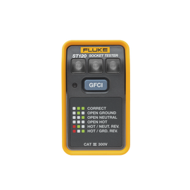 Probador de Tomacorriente Eléctrico Estándar o GFCI, Con LEDs de Alto Brillo y Gráfico Incluido Para Verificar Rápida y Fácilmente el Cableado