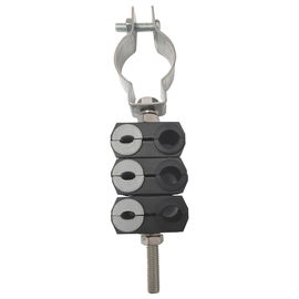 KIT de Tres Sujetadores de plastico para seis cables de 6 a 8 mm con todo y hardware de instalación en tubos de 1 1/4 in