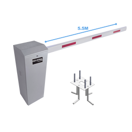 Vehicular Barrier Gate Kit (Right) with Telescopic Arm of 3.6 to 5.5 m and Barrier Base