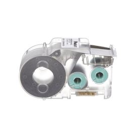 Casete de Etiquetas de Poliolefina de Cinta Continua, Tubo Termocontráctil, 11.2 mm de Ancho, 2.4 m de largo, Para Cables de 2 a 6.4 mm (16-10 AWG) de Diámetro, Color Blanco