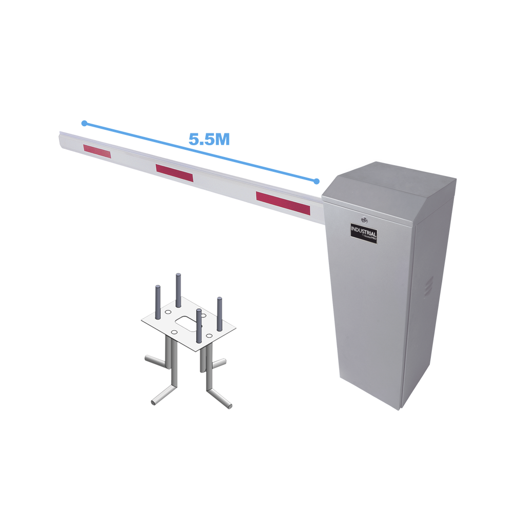 Left Vehicular Barrier Kit Gray Color with Telescopic Arm of 3.6 to 5.5 m and Anchor