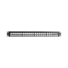 Patch Panel UTP Keystone de 24 puertos Modular (vacío) , Plano, 1UR, compatible con Jacks Keystone UTP Z-MAX® y MAX®