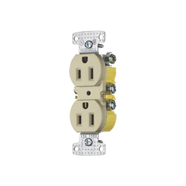 Contacto Duplex 15A 125V/ 2 Polos 3 Hilos / Cableado posterior y lateral / Nema 5-15R / Color Marfil.